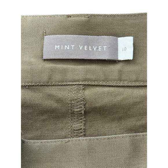Mint Velvet Womens Cargo Pencil Skirt Olive Green Front-Slit Pockets US Size 6 - Picture 3 of 7